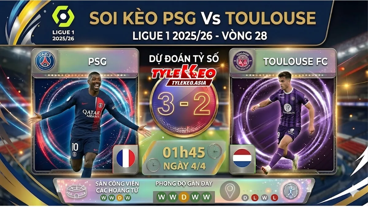 Soi Kèo PSG Vs Toulouse 01h45 Ngày 4/4: Rượt Đuổi Tỷ Số
